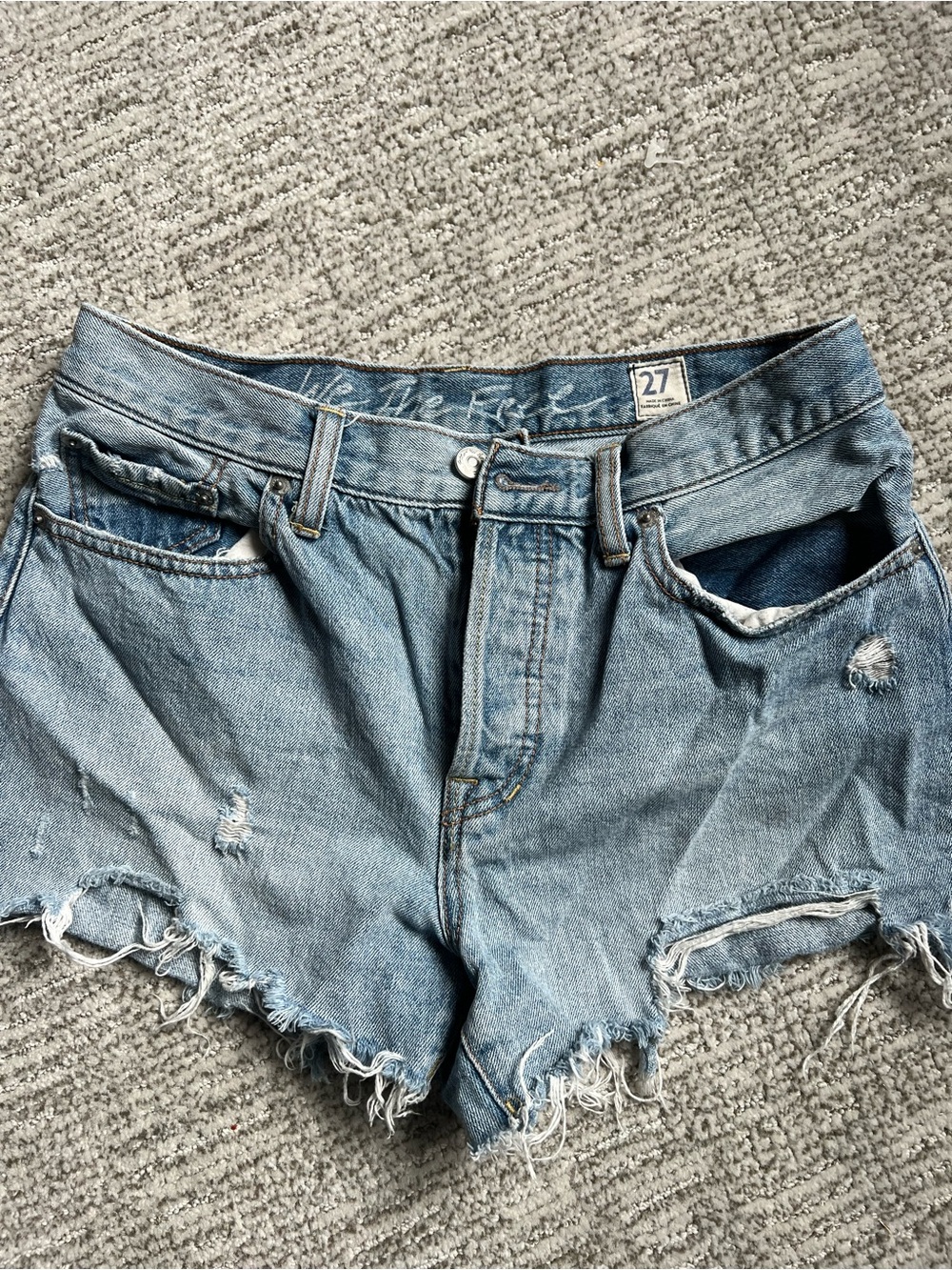 We the Free Blue Denim Shorts